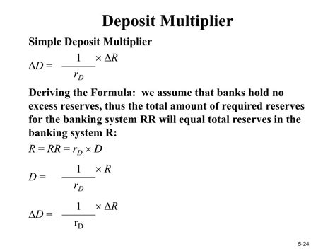 Simple Deposit Multiplier Formula