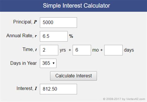 Simple Interest Deposit Calculator
