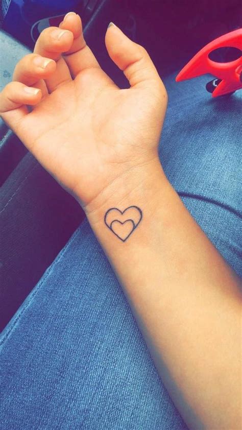 Small Double Heart Tattoos