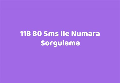 Sms ile numara sorgulama avea