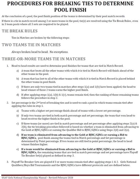 Soccer Tie Breaker Rules