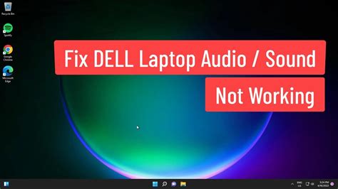 Sound Not Working Dell Laptop