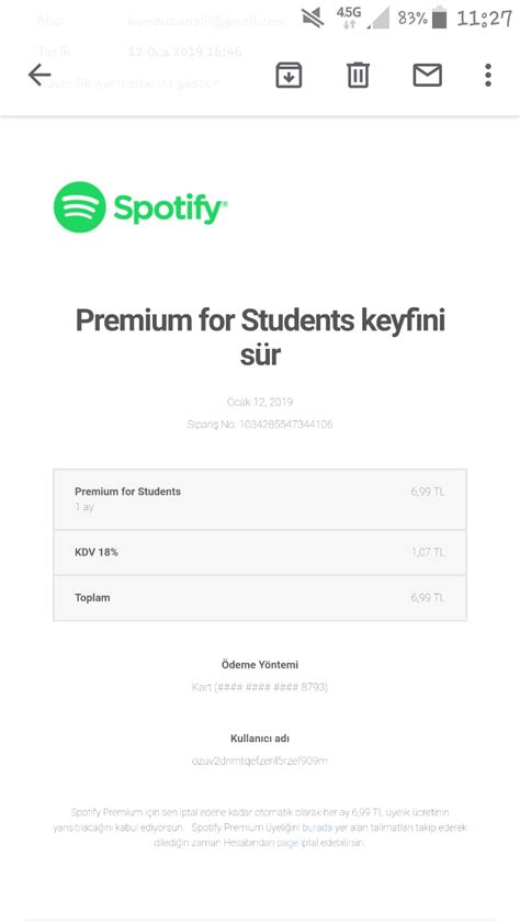 Spotify premium öğrenci sorunu