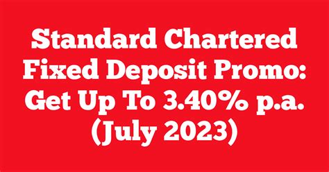 Standard Chartered Fixed Deposit Promotion