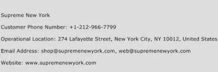 Supreme New York Customer Service