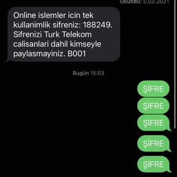 Türk telekom tek şifre sms