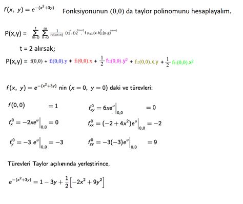 Taylor seri açılımı örnekleri