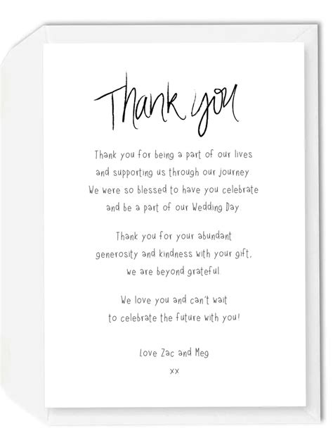 Thank You Wedding Cards Wording