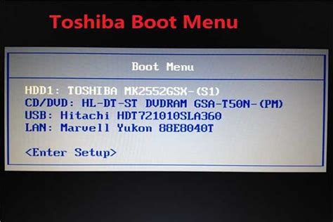 Toshiba Satellite C50 Boot Menu Key