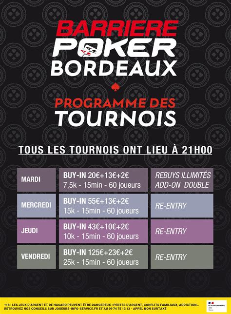 Tournoi Poker Casino Bordeaux