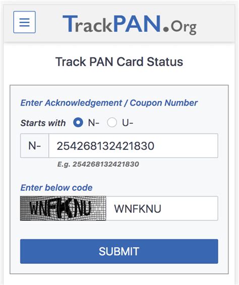 Track Your Pan Application Status