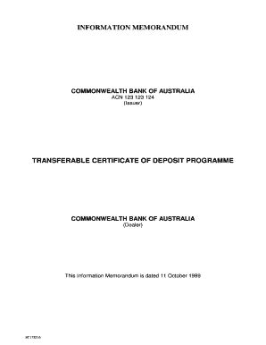 Transferable Certificate Of Deposit Australia