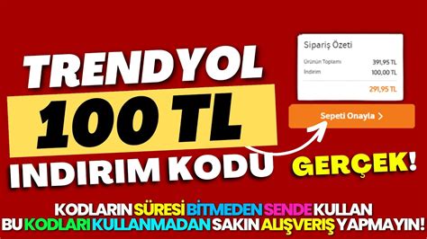 Trendyol sepette indirim kodu