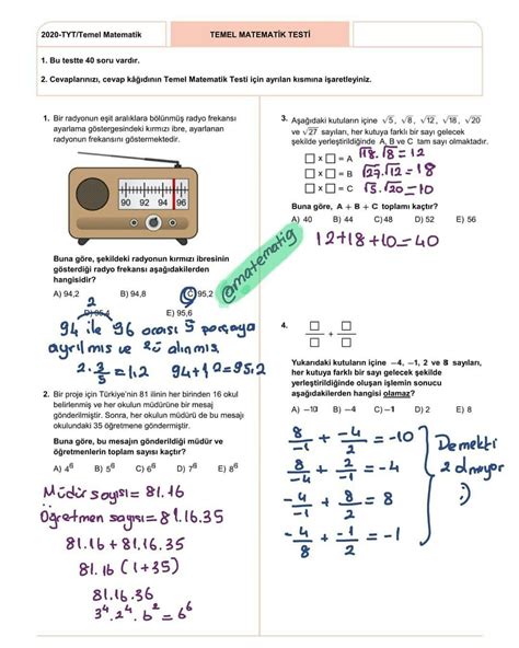 Tyt 2019 matematik soruları ve çözümleri