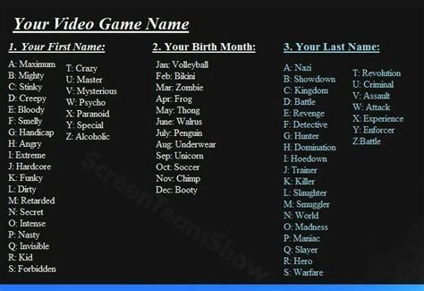 Unique Game Name Generator