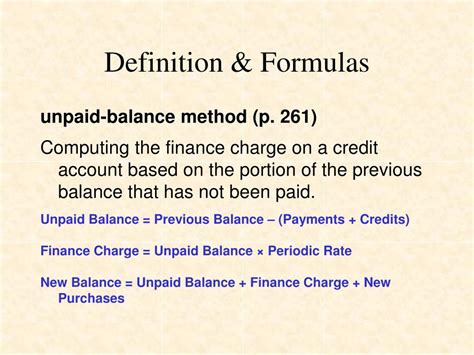 Unpaid Balance Method Definition