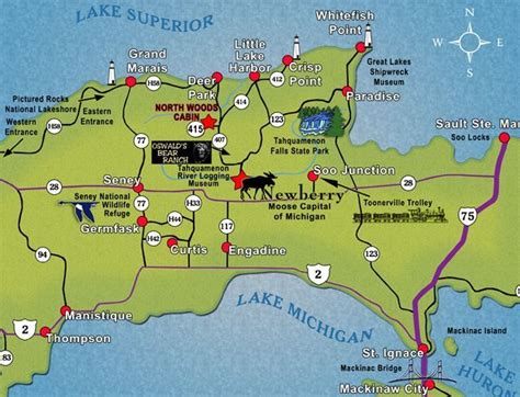 Upper Peninsula Attractions Map