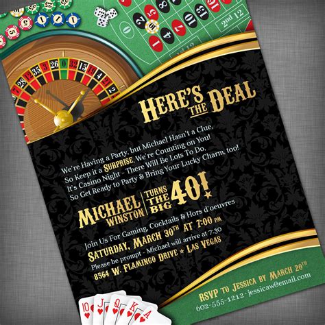 Vegas Casino Party Invitations