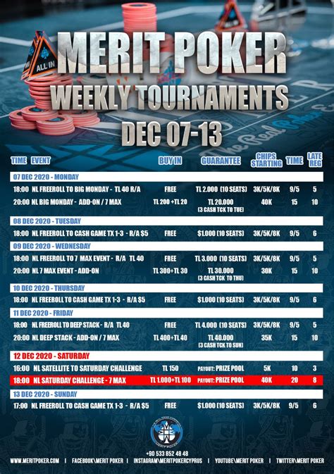Vegas Daily Poker Tournament Schedule