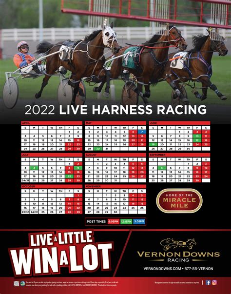 Vernon Downs Racing Schedule 2022