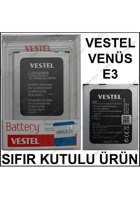 Vestel venüs e3 batarya fiyatları