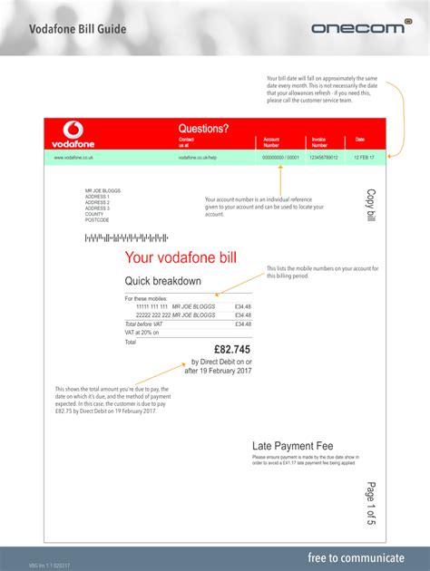 Vodafone Postpaid Bill Download