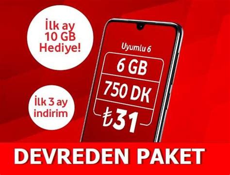 Vodafone devreden uyumlu 5 tarifesi iptal etme