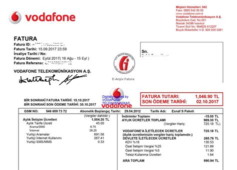 Vodafone fatura bakma