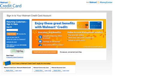 Walmart Online Credit Card Account