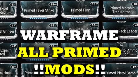 Warframe All Mods List