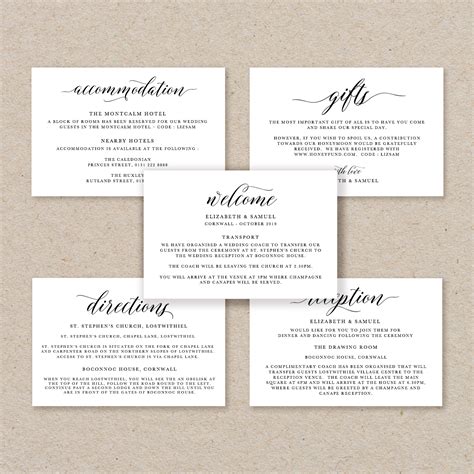 Wedding Website Enclosure Card Wording