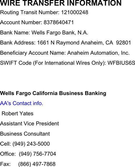 Wells Fargo Wire Transfer Guide