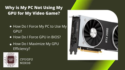 Why Are My Games Not Using My Gpu