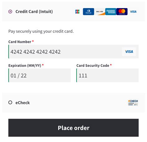 Woocommerce Credit Card Payment