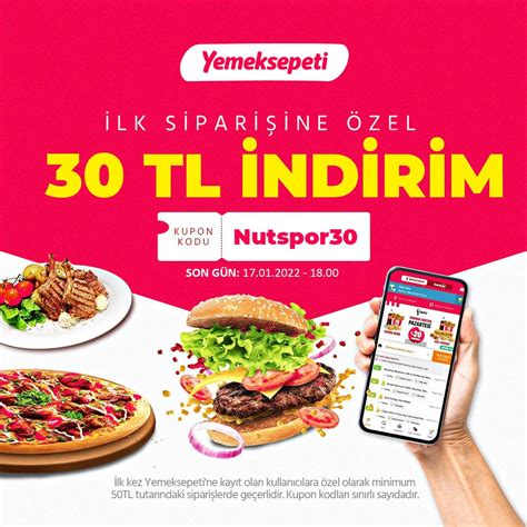 Yemek sepeti 30 tl indirim kuponu