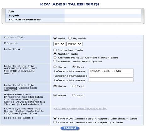 Ymm kdv iade sınırı