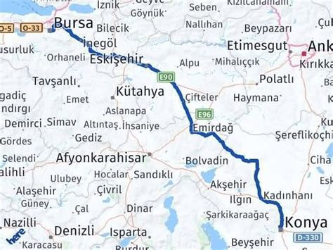 Zonguldak konya arası kaç km